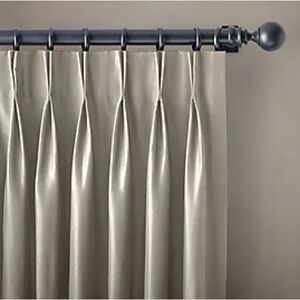 Restoration Hardware Fog Thai Silk Solid Drapery set of 2 Panels